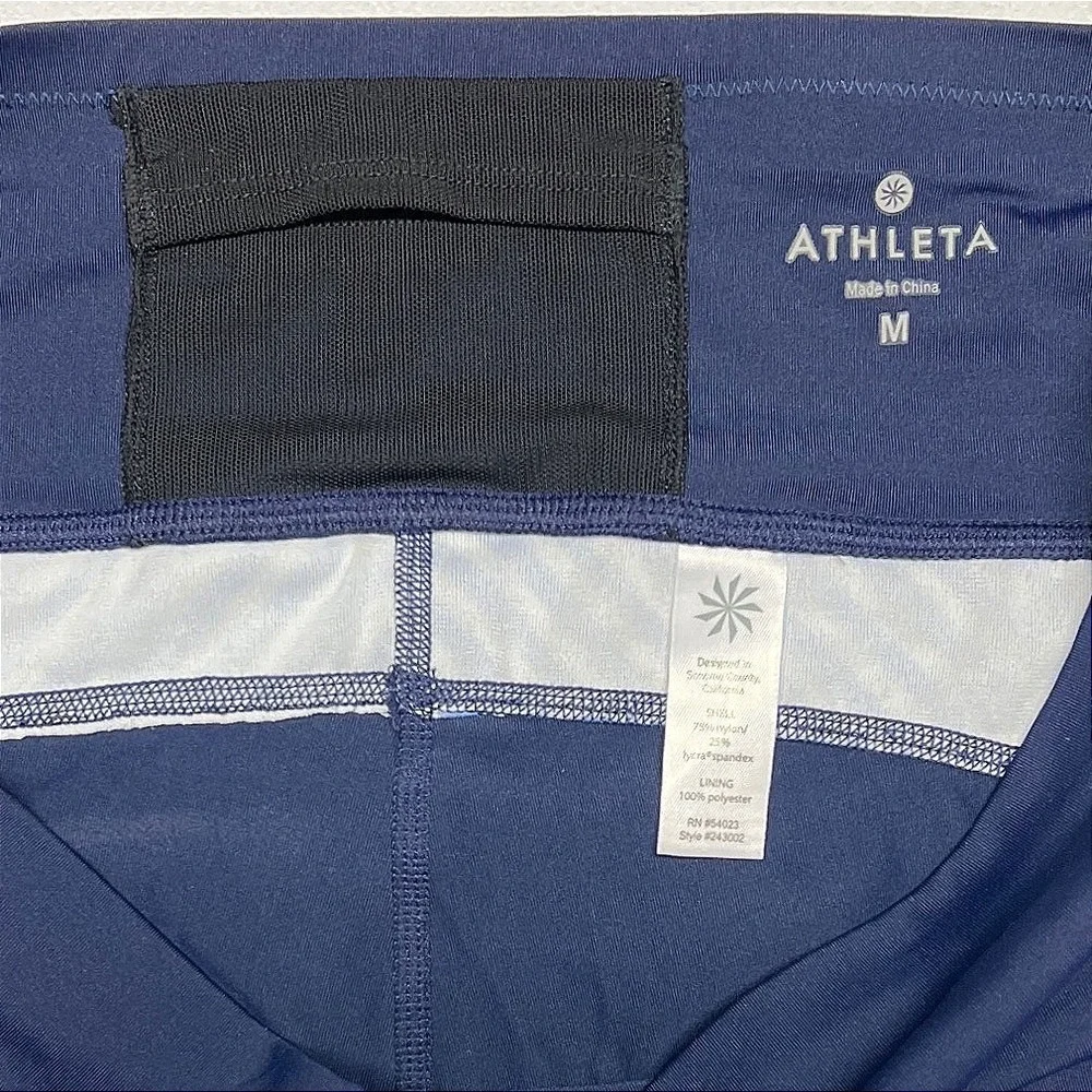 Athleta Womens Leggings‎ Medium Blue Stretch Athletic Workout EUC